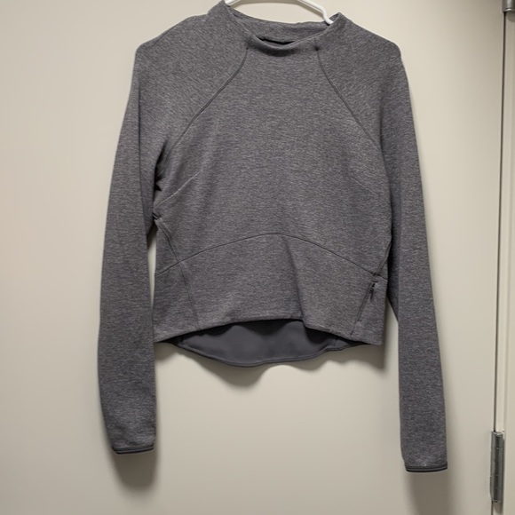 Lululemon Hill and Valley Mock Neck Long Sleeve Sweatshirt in Grey Size 6 - Picture 6 of 10